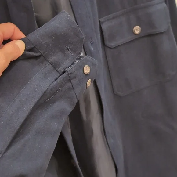 Levi Solid Blue Heavy Lined Jacket/Shirt For Men M - Picture 8 of 10